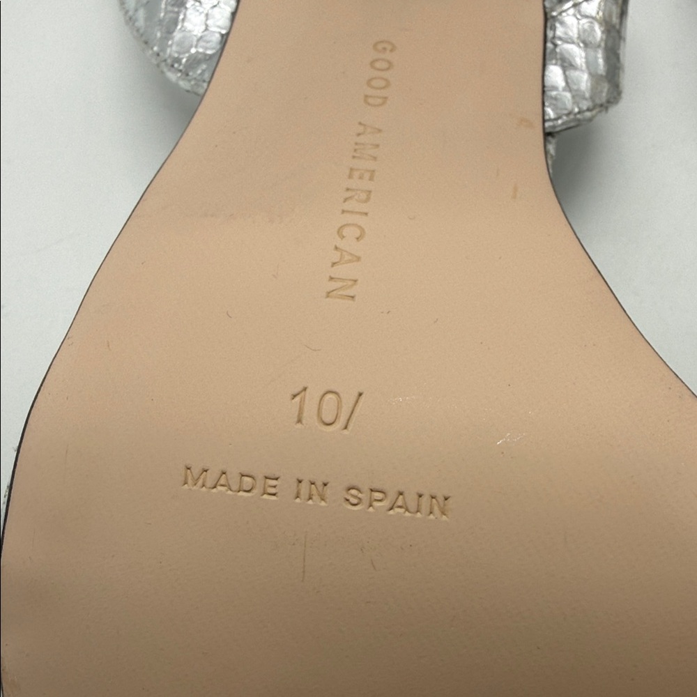 Good American Metallic Silver Slingback Heels - Picture 6 of 7